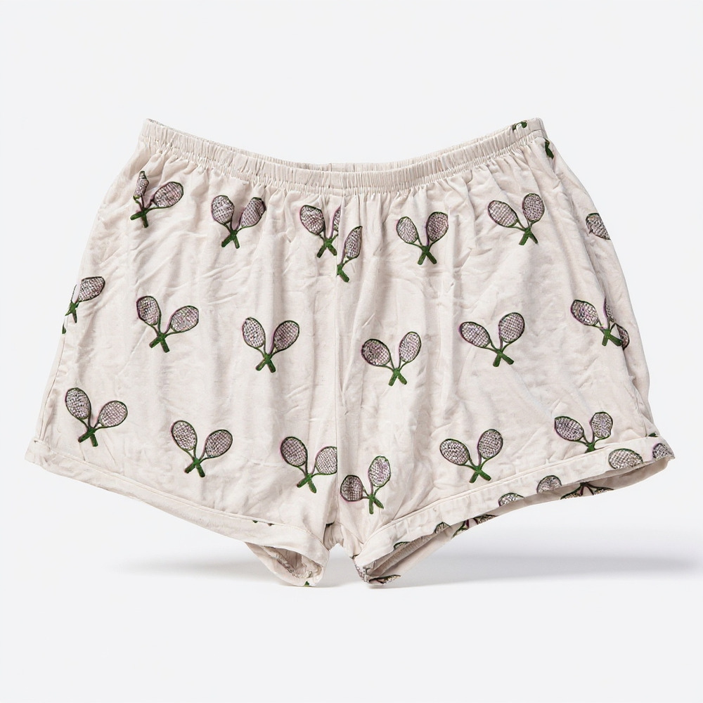 Toss Designs Tennis Racket Print Lounge Shorts Medium